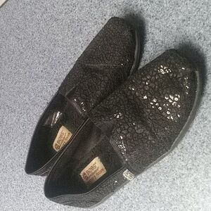 Bob's from Skechers memory foam black sequin sparkly slip on